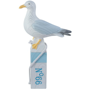 Wakauto Seagull Statue Mediterranean Style Resin Lifelike Seabird Model Photo Prop Nautical Beach Table Decor for Home Office Shop 